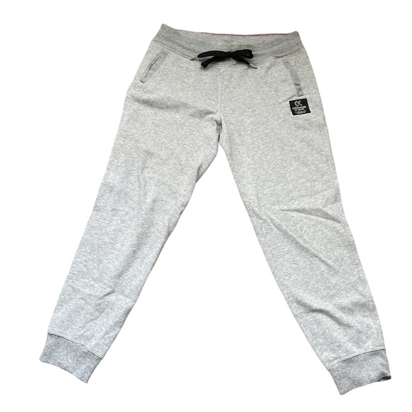 Calvin Klein Performance Logo Patch Sweatpants Grey Cozy Fleece Joggers (size M) - Picture 3 of 9